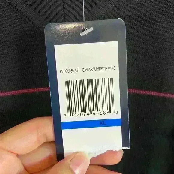 PGA Tour Caviar Windsor Wine black stripped golf vest 100% Cotton Mens size XL - Picture 4 of 4